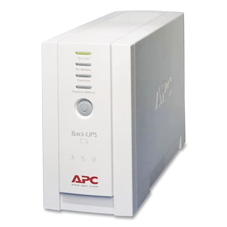 AMERICAN POWER CONVERSION BK350 Back-UPS CS Battery Backup System, 6 Outlets, 350 VA, 1,020 J (APWBK350)