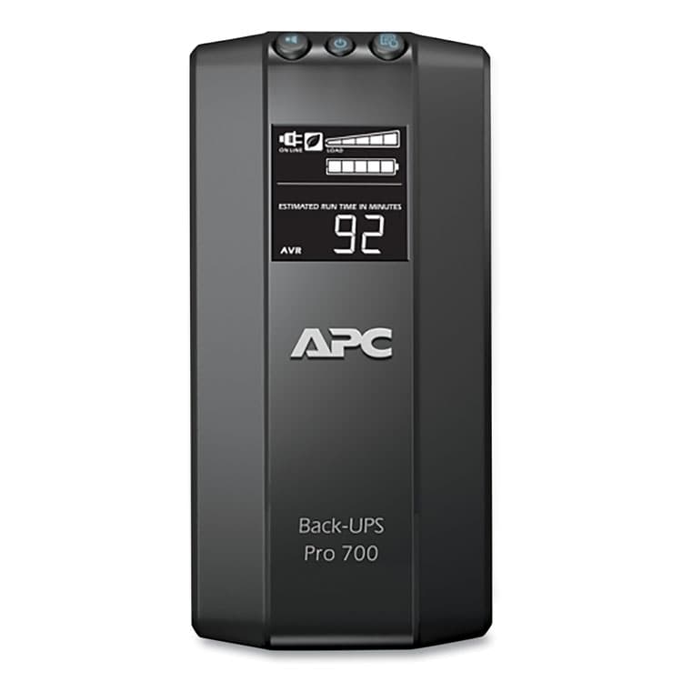 AMERICAN POWER CONVERSION BR700G Back-UPS Pro 700 Battery Backup System, 6 Outlets, 700 VA, 355 J (APWBR700G)