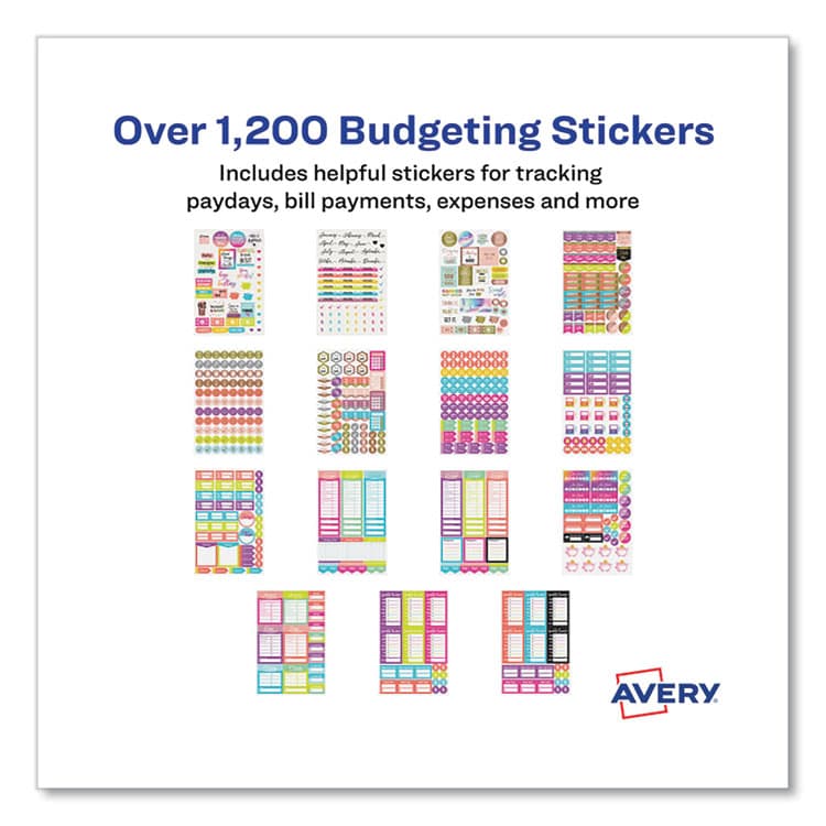 AVERY PRODUCTS CORPORATION Budgeting Planner Stickers, Assorted Sizes and Colors, 1,224/Pack (AVE6788) thumbnail 3