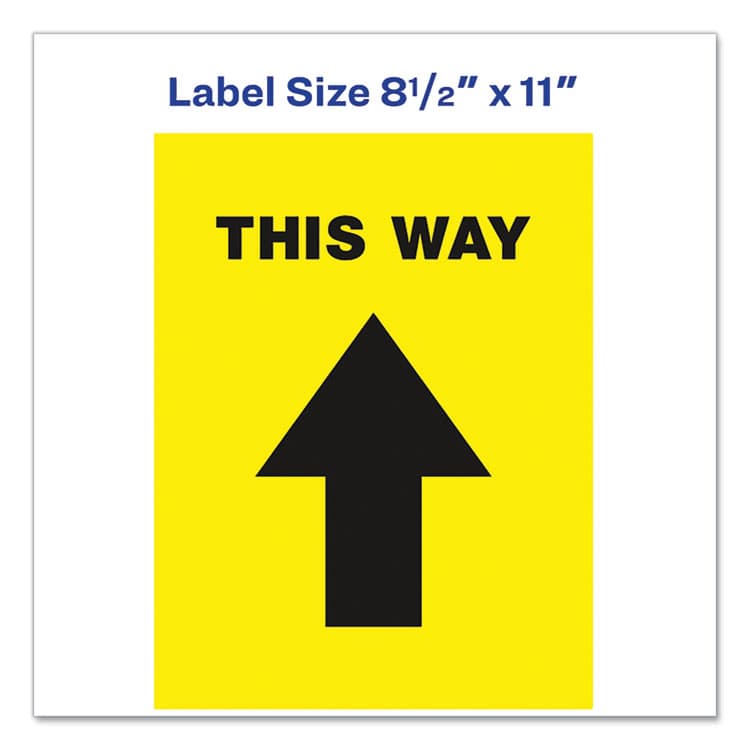 AVERY PRODUCTS CORPORATION Social Distancing Floor Decals, 8.5 x 11, This Way, Yellow Face, Black Graphics, 5/Pack (AVE83022) thumbnail 3