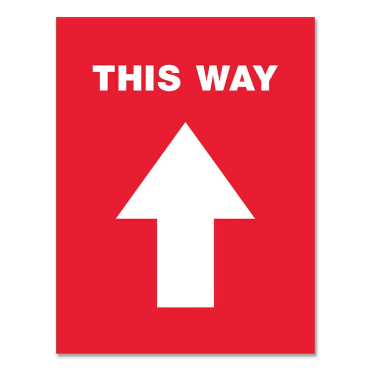 AVERY PRODUCTS CORPORATION Social Distancing Floor Decals, 8.5 x 11, This Way, Red Face, White Graphics, 5/Pack (AVE83091)