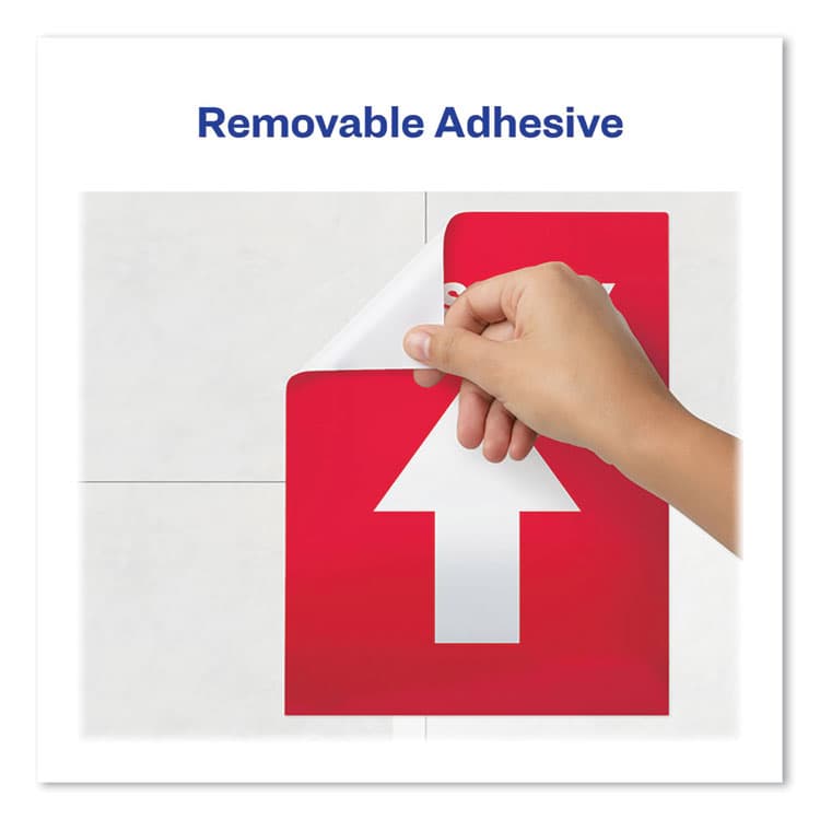 AVERY PRODUCTS CORPORATION Social Distancing Floor Decals, 8.5 x 11, This Way, Red Face, White Graphics, 5/Pack (AVE83091) thumbnail 4