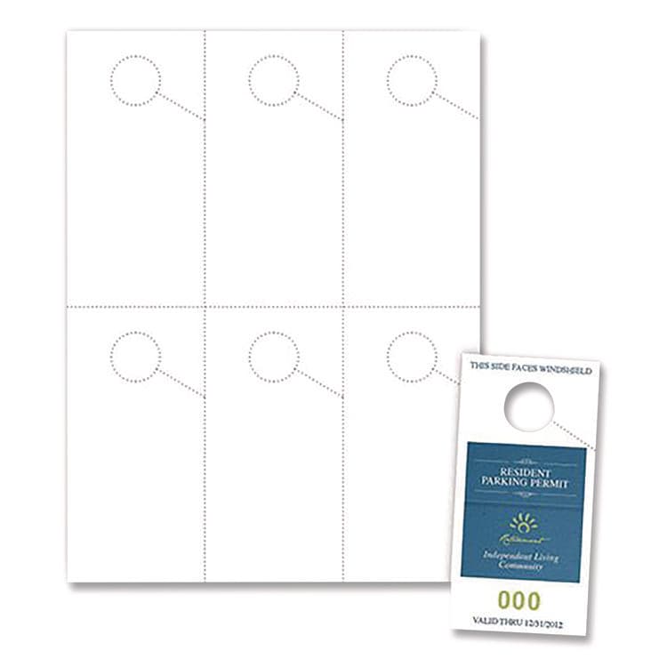 BLANKS/USA Micro-Perforated Parking Pass, 110 lb Index Weight, 8.25 x 11, White, 6 Passes/Sheet, 50 Sheets/Pack (BLA06057SWH) thumbnail 2