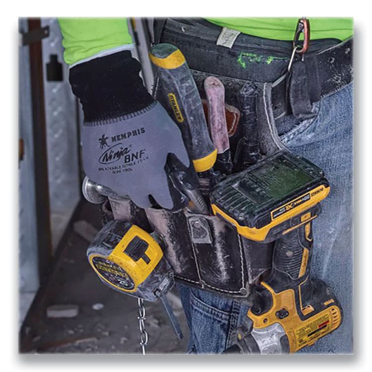 MCR SAFETY Ninja Nitrile Coating Nylon/Spandex Gloves, Large, Black/Gray, 12 Pairs (CRWN96790L) thumbnail 2