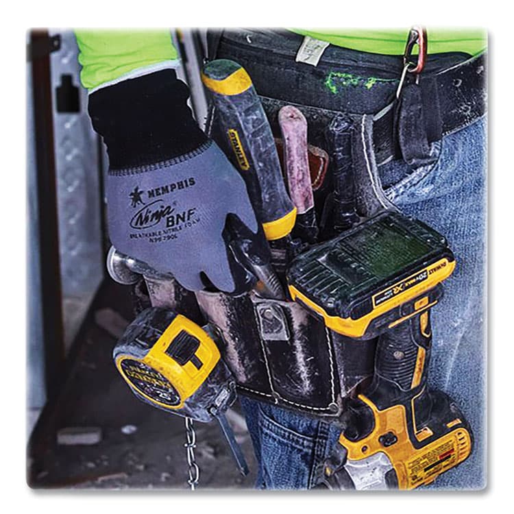 MCR SAFETY Ninja Nitrile Coating Nylon/Spandex Gloves, Small, Black/Gray, 12 Pairs (CRWN96790S) thumbnail 2