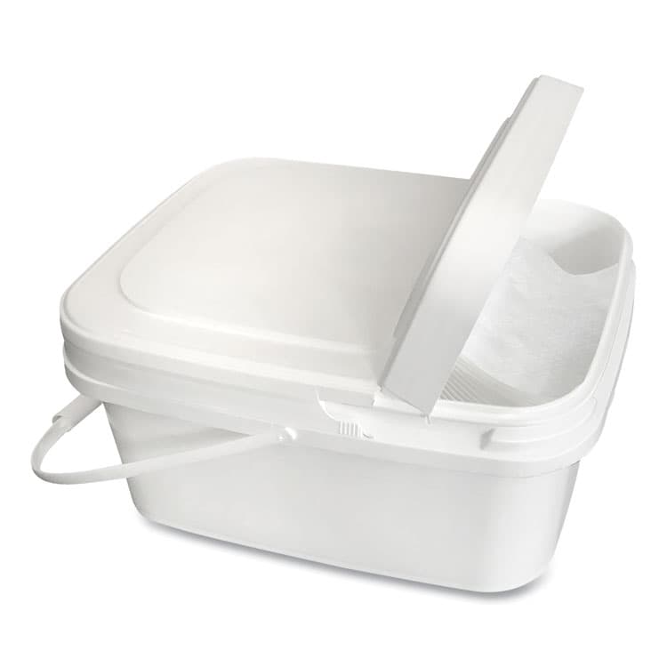 DIVERSEY Polypropylene Dry Wipe Charging Bucket, 24 x 14 x 14, White, 12/Box (DVOD1229387) thumbnail 2