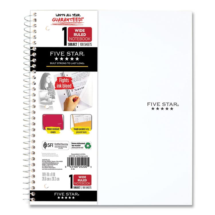 MEAD PRODUCTS Wirebound Notebook, 1-Subject, Wide/Legal Rule, Randomly Assorted Cover Color, (100) 10.5 x 8 Sheets (MEA523807635) thumbnail 3