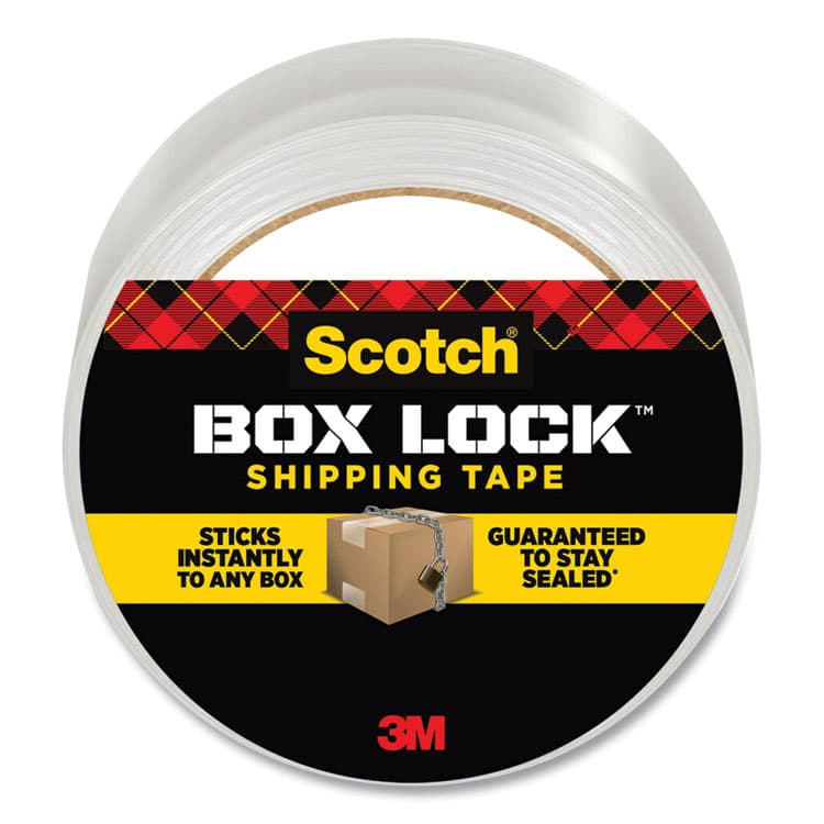 3M/COMMERCIAL TAPE DIV. Box Lock Shipping Packaging Tape, 3" Core, 1.88" x 54.6 yds, Clear (MMM3950)