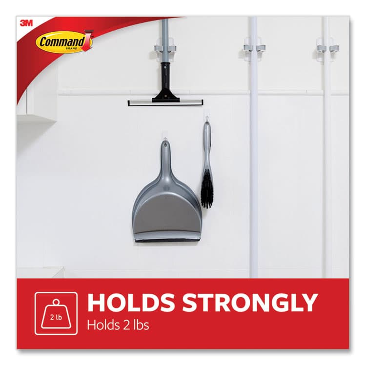 3M/COMMERCIAL TAPE DIV. Medium Wire Hooks, Metal Wire, Silver/White, Supports 2 lb, 13/Pack (MMM1706513) thumbnail 3