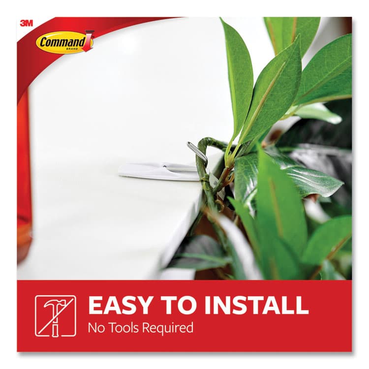 3M/COMMERCIAL TAPE DIV. Medium Wire Hooks, Metal Wire, Silver/White, Supports 2 lb, 13/Pack (MMM1706513) thumbnail 4