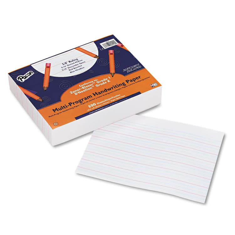 PACON CORPORATION Multi-Program Handwriting Paper, 16 lb, 5/8" Long Rule, One-Sided, 8 x 10.5, 500 Sheets/Ream (PAC2420)