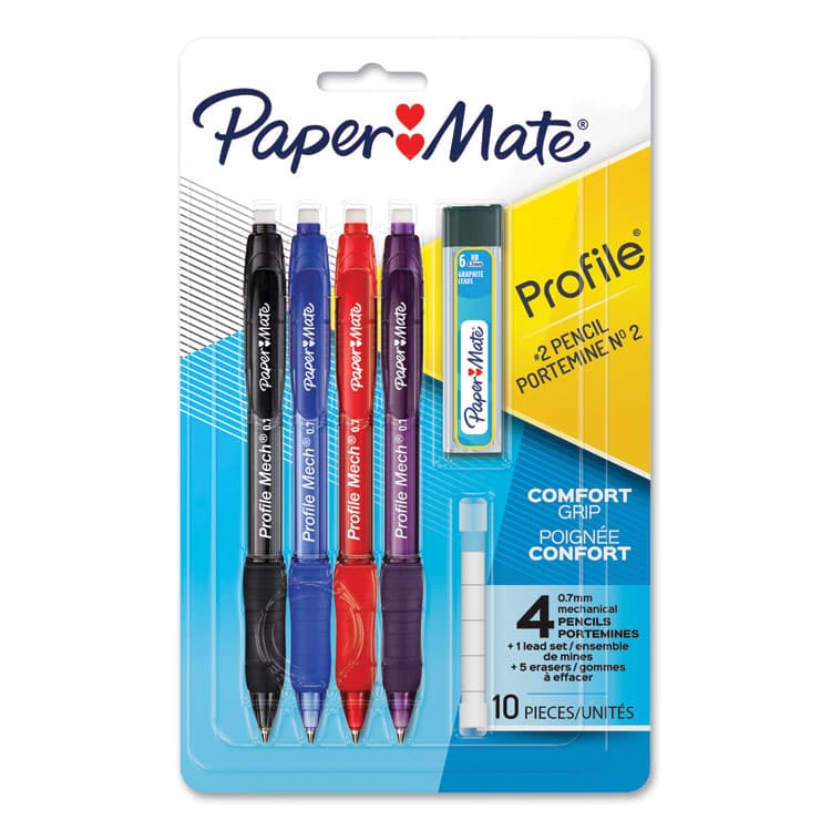 SANFORD Profile Mechanical Pencils, 0.7 mm, HB (#2), Black Lead, Assorted Barrel Colors, 4/Pack (PAP2105703)