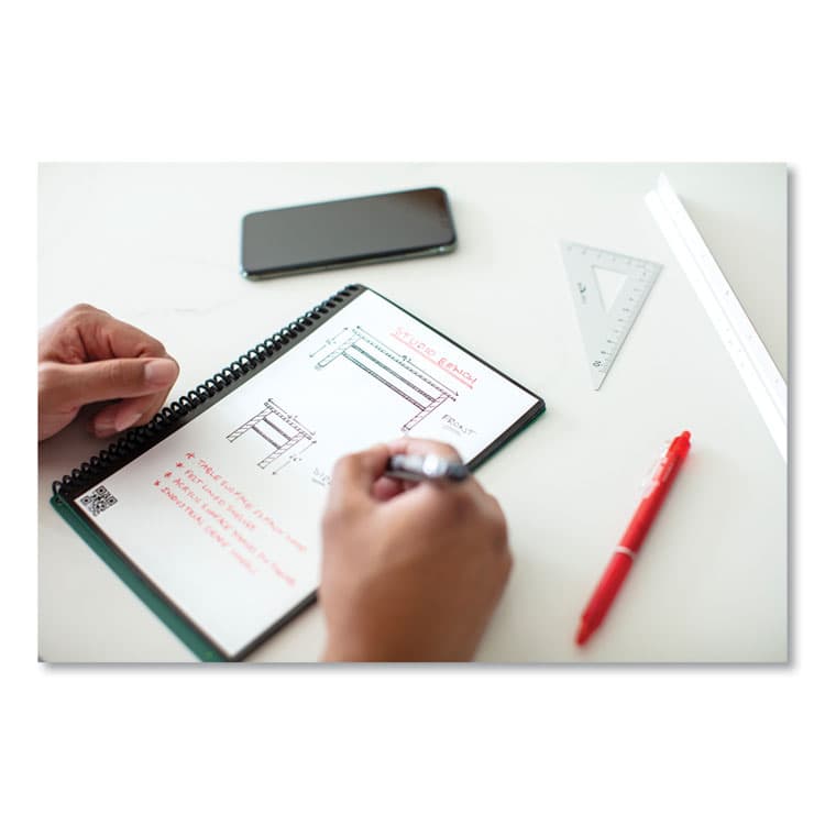 ROCKETBOOK Core Smart Notebook, Dotted Rule (4 sq/in), Black Cover, (18) 8.8 x 6 Sheets (RKBERCAFR) thumbnail 4