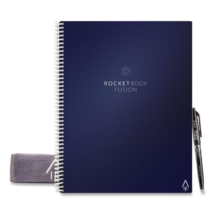 ROCKETBOOK Fusion Smart Notebook, Seven Assorted Page Formats, Blue Cover, (21) 11 x 8.5 Sheets (RKBFLRCCDFFR)