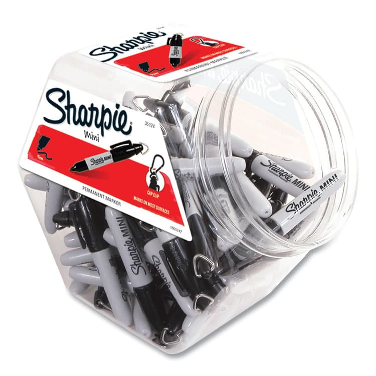 SANFORD Mini Permanent Marker, Fine Bullet Tip, Black, 72/Pack (SAN35124)