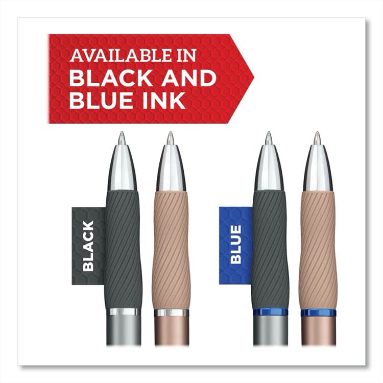 SANFORD S-Gel Premium Metal Barrel Gel Pen, Retractable, Medium 0.7 mm, Black Ink, Champagne Barrel, 2/Pack (SAN2126189) thumbnail 3