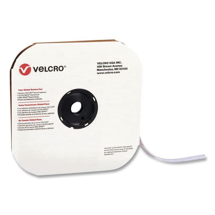VELCRO USA, . Sticky-Back Fasteners, Loop Side, 0.63" x 75 ft, White (VEK190821)