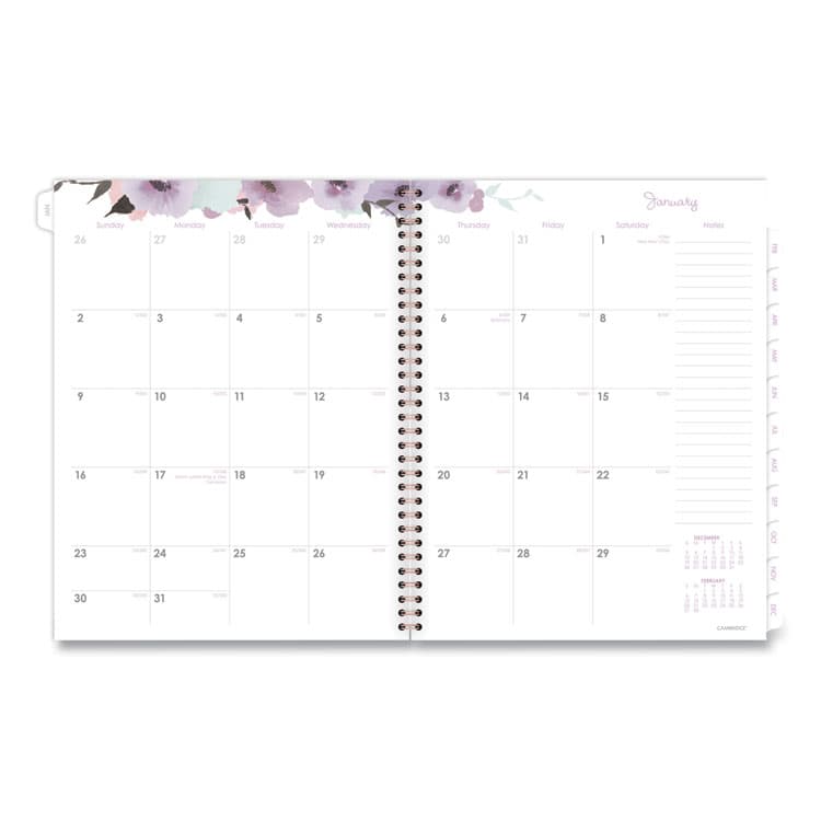 MEAD PRODUCTS Mina Weekly/Monthly Planner, Floral Artwork, 11 x 8.5, White/Violet/Peach Cover, 12-Month (Jan to Dec): 2026 (AAG1134905) thumbnail 4