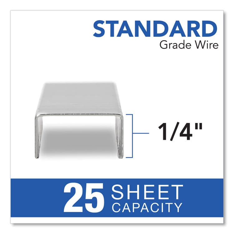 ACCO BRANDS, . S.F. 1 Standard Staples, 0.25" Leg, 0.5" Crown, Steel, 5,000/Pack, 5 Packs/Box (SWIS7035101S) thumbnail 4