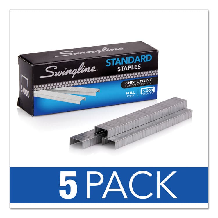 ACCO BRANDS, . S.F. 1 Standard Staples, 0.25" Leg, 0.5" Crown, Steel, 5,000/Pack, 5 Packs/Box (SWIS7035101S) thumbnail 2