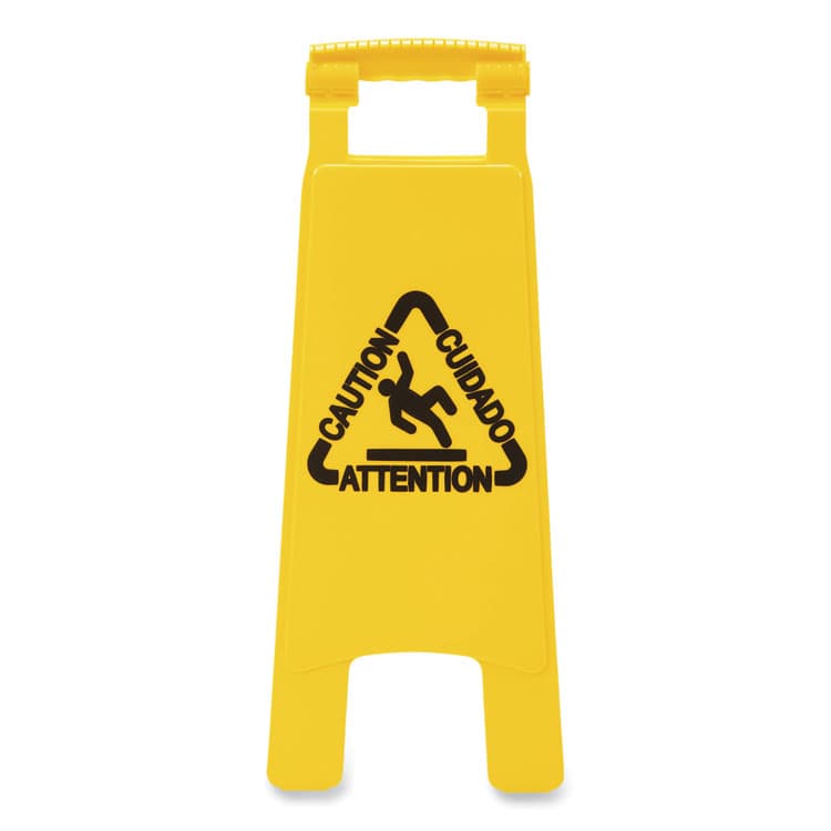 BOARDWALK Site Safety Wet Floor Caution Sign, 2-Sided, 10 x 2 x 26, Yellow (BWK26FLOORSIGN)