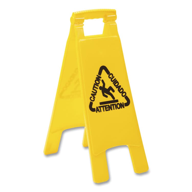 BOARDWALK Site Safety Wet Floor Caution Sign, 2-Sided, 10 x 2 x 26, Yellow (BWK26FLOORSIGN) thumbnail 2