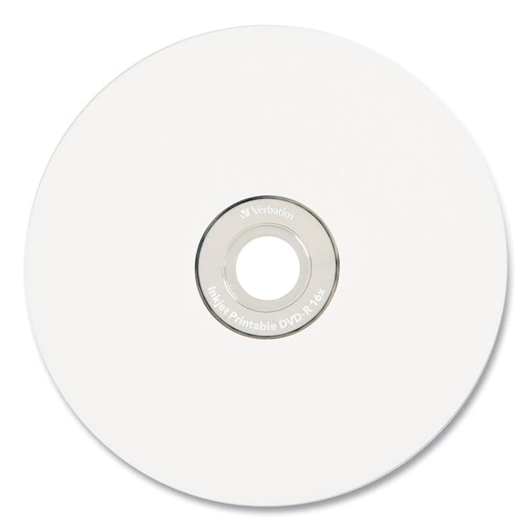 VERBATIM CORPORATION DVD-R Recordable Disc, 4.7 GB, 16x, Spindle, White, 50/Pack (VER95137) thumbnail 2