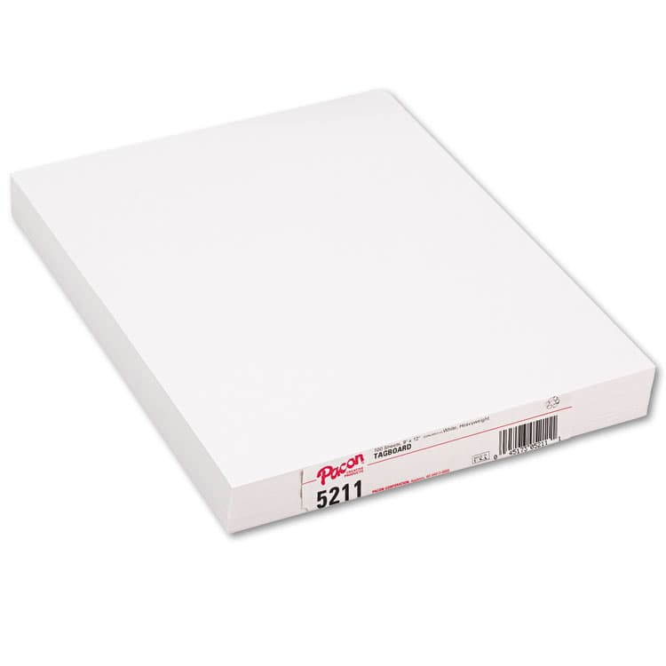 PACON CORPORATION Heavyweight Tagboard, 12 x 9, White, 100/Pack (PAC5211)