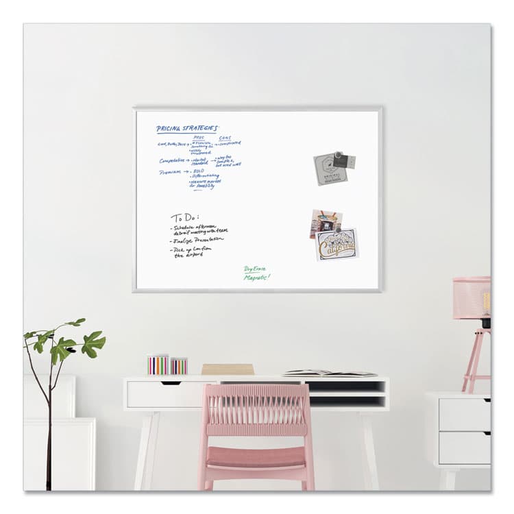 U BRANDS Magnetic Dry Erase Board with Aluminum Frame, 48" x 36" (Actual Size: 47" x 35"), White Surface, Satin Aluminum Frame (UBR072U0001) thumbnail 3