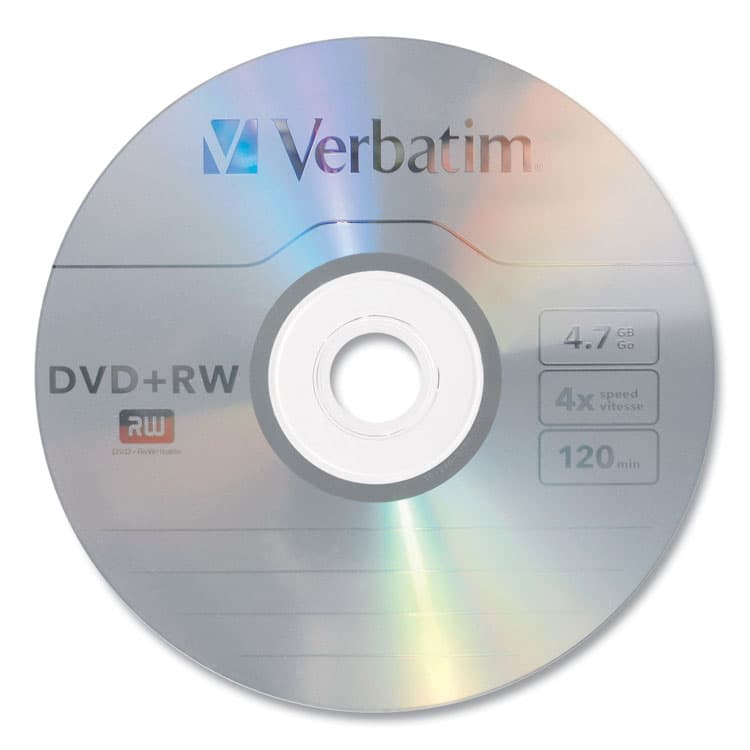 VERBATIM CORPORATION DVD+RW Rewritable Disc, 4.7 GB, 4x, Slim Jewel Case, Silver, 10/Pack (VER94839) thumbnail 2