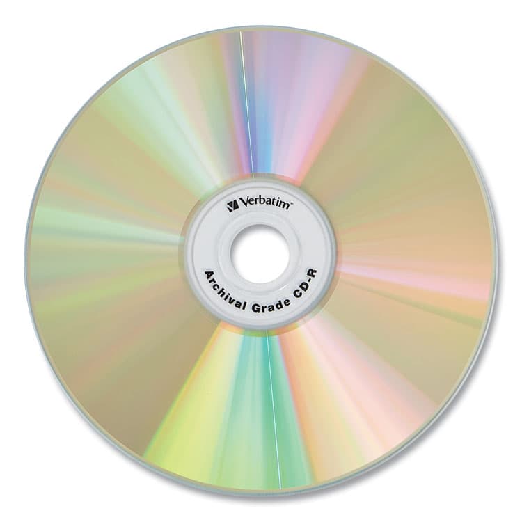 VERBATIM CORPORATION CD-R Archival Grade Recordable Disc, 700 MB/80 min, 52x, Spindle, Gold, 50/Pack (VER96159) thumbnail 2
