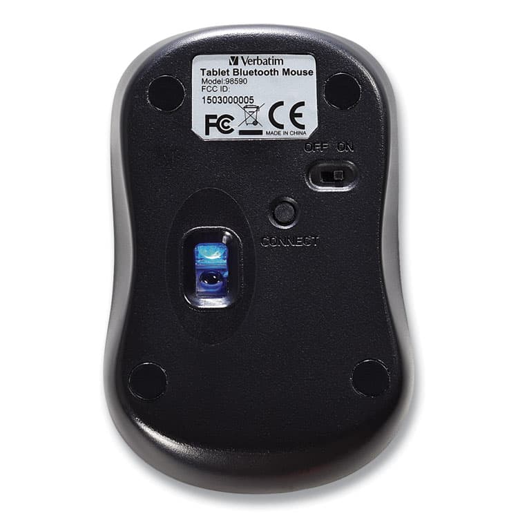 VERBATIM CORPORATION Bluetooth Wireless Tablet Multi-Trac Blue LED Mouse, 2.4 GHz Frequency/30 ft Wireless Range, Left/Right Hand Use, Graphite (VER98590) thumbnail 3