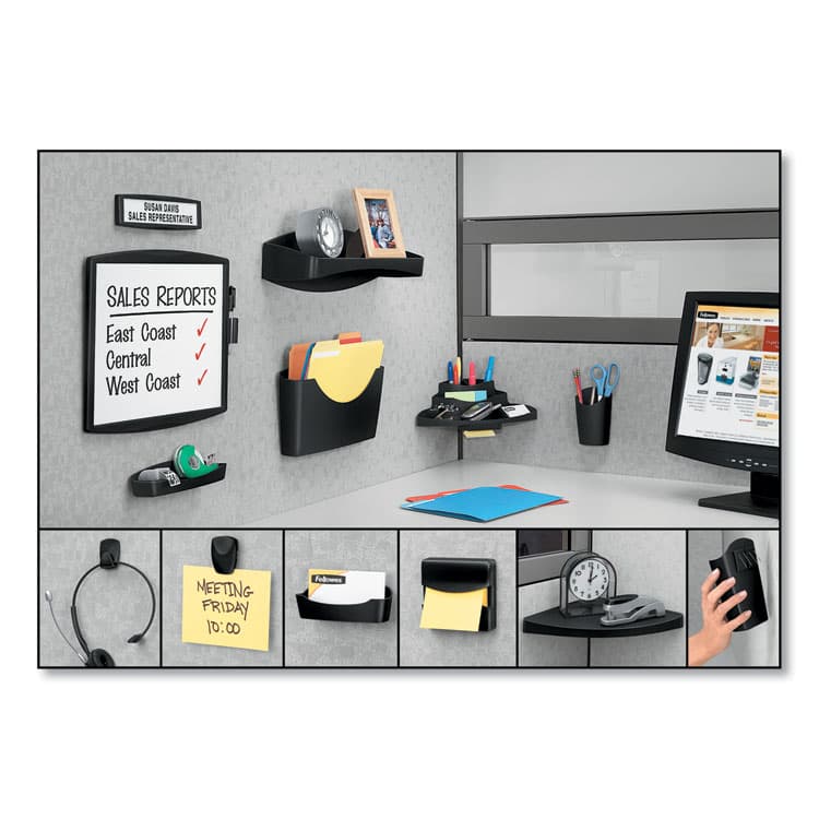 FELLOWES MFG. CO. Partition Additions Dry Erase Board, 15.38" x 13.25", White Surface, Dark Graphite Gray HPS/Plastic Frame (FEL75905) thumbnail 4