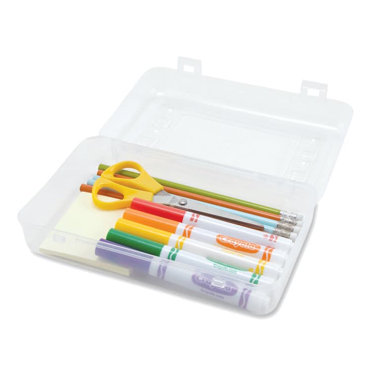ADVANTUS CORPORATION Clear Pencil Box, 8.5" x 5.25" x 2.5", Clear (AVT34104) thumbnail 2