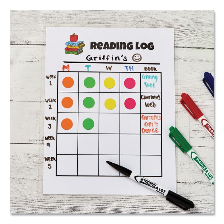 AVERY PRODUCTS CORPORATION MARKS A LOT Desk/Pen-Style Dry Erase Marker Value Pack, Assorted Broad Bullet/Chisel Tips, Assorted Colors, 24/Pack (29870) (AVE29870) thumbnail 2