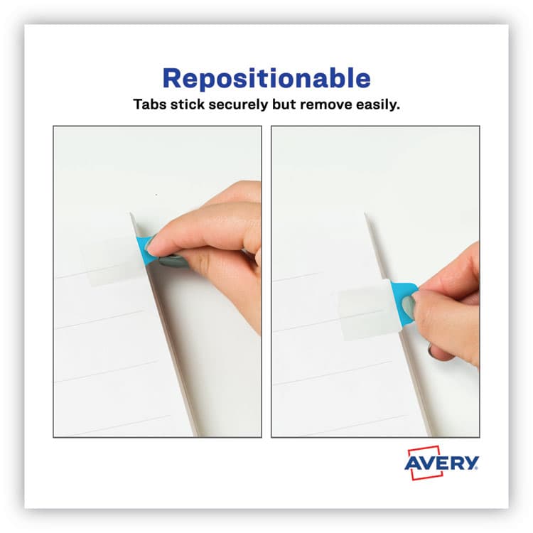 AVERY PRODUCTS CORPORATION Ultra Tabs Repositionable Tabs, Mini Tabs: 1" x 1.5", 1/5-Cut, Assorted Colors, 40/Pack (AVE74760) thumbnail 3