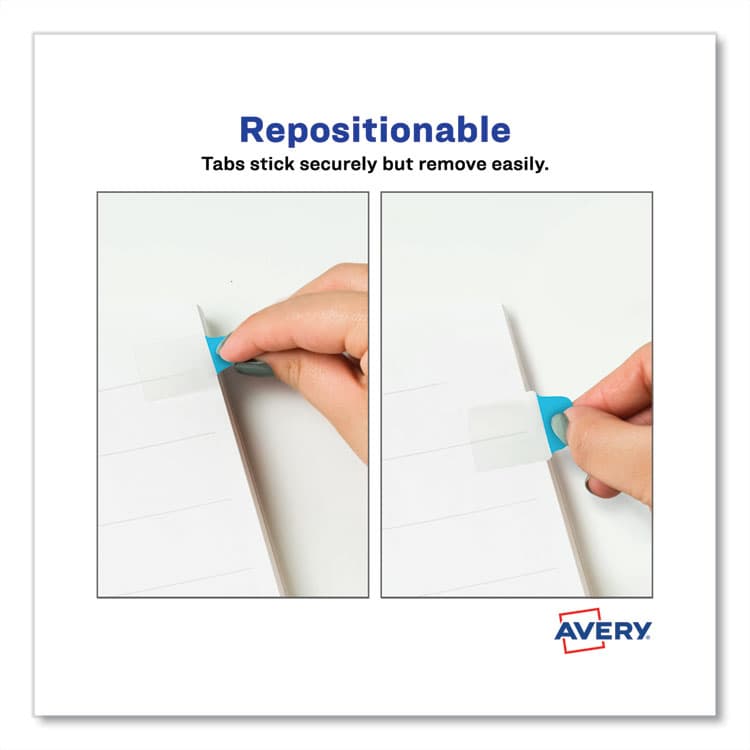 AVERY PRODUCTS CORPORATION Ultra Tabs Repositionable Tabs, Mini Tabs: 1" x 1.5", 1/5-Cut, Assorted Colors, 80/Pack (AVE74763) thumbnail 3