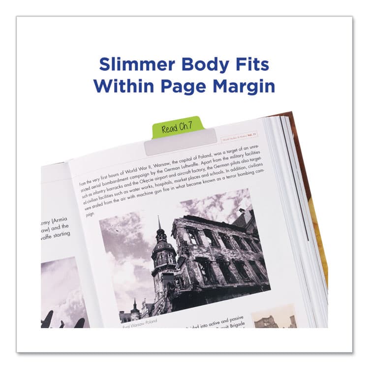 AVERY PRODUCTS CORPORATION Ultra Tabs Repositionable Tabs, Margin Tabs: 2.5" x 1", 1/5-Cut, Assorted Neon Colors, 24/Pack (AVE74767) thumbnail 2