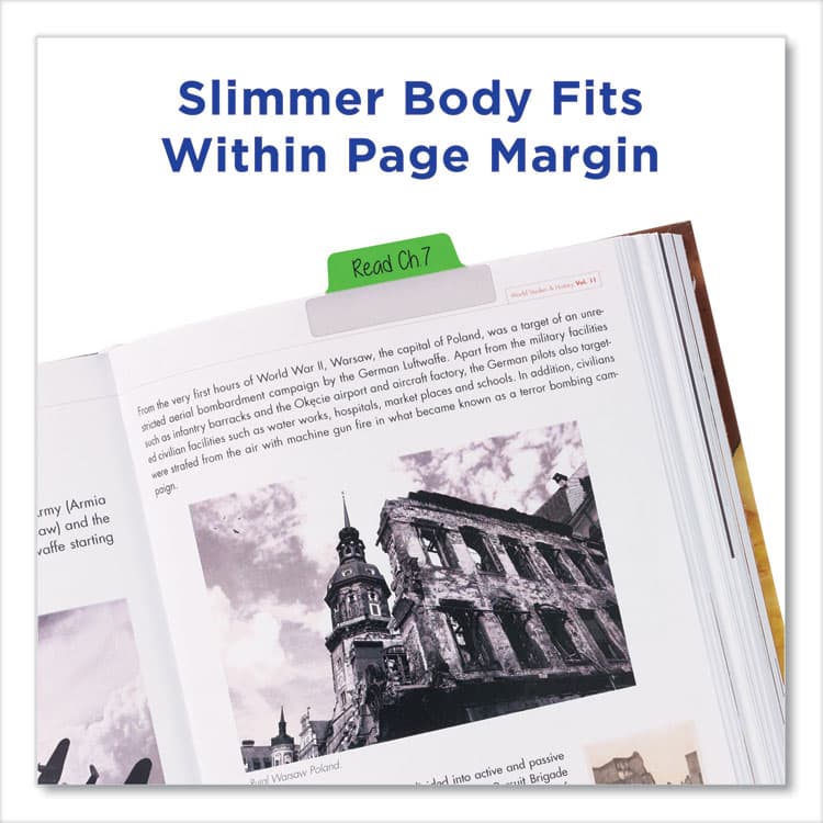 AVERY PRODUCTS CORPORATION Ultra Tabs Repositionable Tabs, Margin Tabs: 2.5" x 1", 1/5-Cut, Assorted Colors, 48/Pack (AVE74866) thumbnail 2