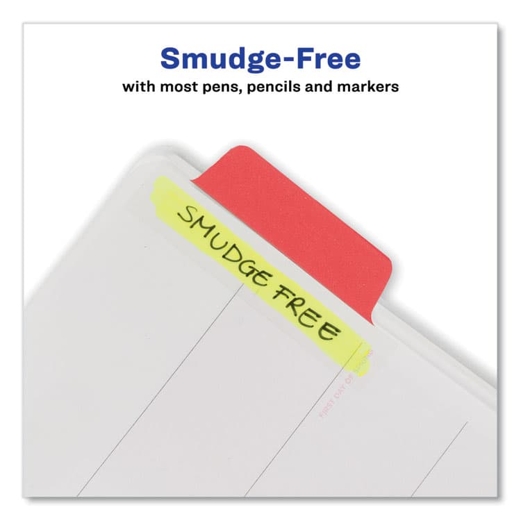 AVERY PRODUCTS CORPORATION Ultra Tabs Repositionable Tabs, Margin Tabs: 2.5" x 1", 1/5-Cut, Assorted Colors, 48/Pack (AVE74866) thumbnail 4