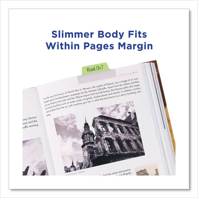 AVERY PRODUCTS CORPORATION Ultra Tabs Repositionable Tabs, Margin Tabs: 2.5" x 1", 1/5-Cut, Assorted Pastel Colors, 48/Pack (AVE74867) thumbnail 2