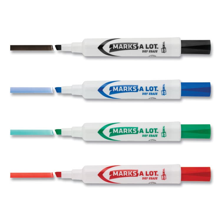AVERY PRODUCTS CORPORATION MARKS A LOT Desk-Style Dry Erase Marker Value Pack, Broad Chisel Tip, Assorted Colors, 24/Pack (98188) (AVE98188) thumbnail 3