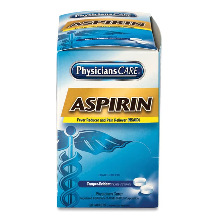 ACME UNITED CORPORATION Aspirin Tablets, Two-Pack, 50 Packs/Box (ACM90014) thumbnail 2