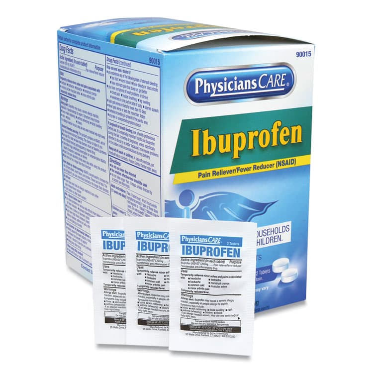 ACME UNITED CORPORATION Ibuprofen Tablets, Two-Pack, 50 Packs/Box (ACM90015)