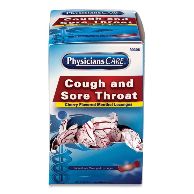 ACME UNITED CORPORATION Cough and Sore Throat, Cherry Menthol Lozenges, Individually Wrapped, 50/Box (ACM90306) thumbnail 3