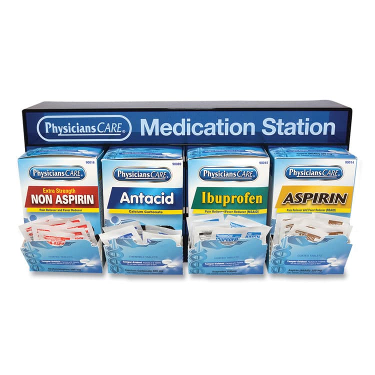 ACME UNITED CORPORATION Medication Station, Aspirin, Ibuprofen, Non Aspirin Pain Reliever, Antacid (ACM90780)