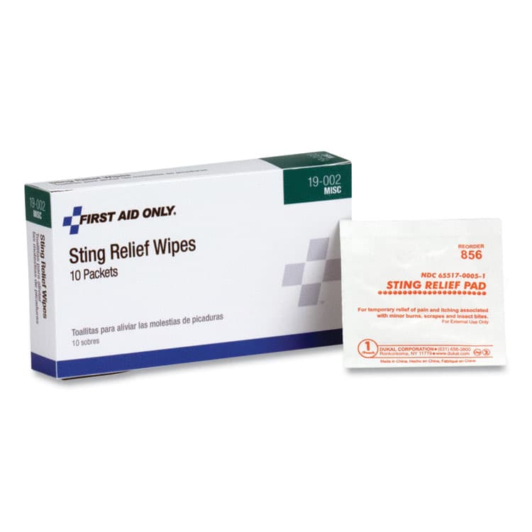ACME UNITED CORPORATION First Aid Sting Relief Pads, 10/Box (FAO19002)