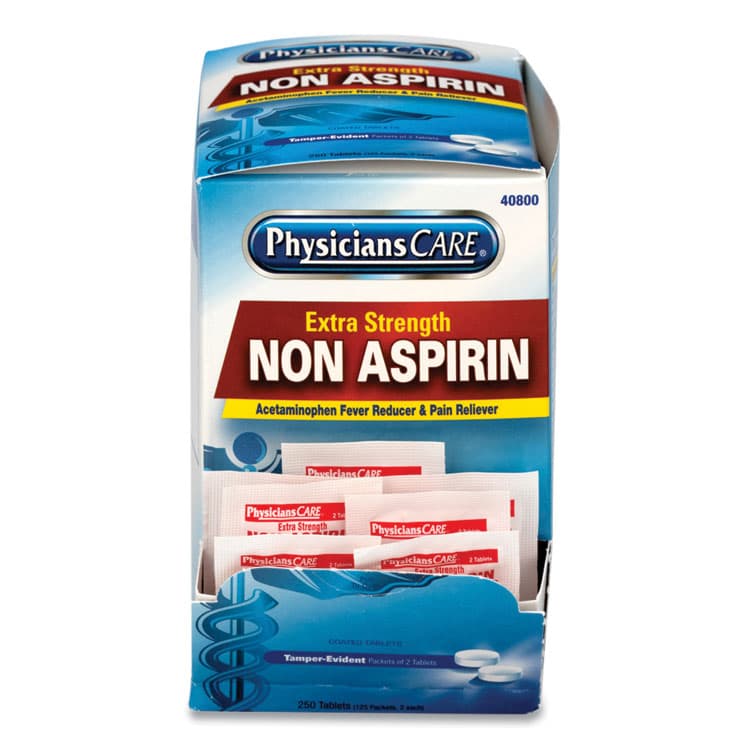 ACME UNITED CORPORATION Pain Relievers/Medicines, XStrength Non-Aspirin Acetaminophen, 2/Packet, 125 Packets/Box (FAO40800) thumbnail 3