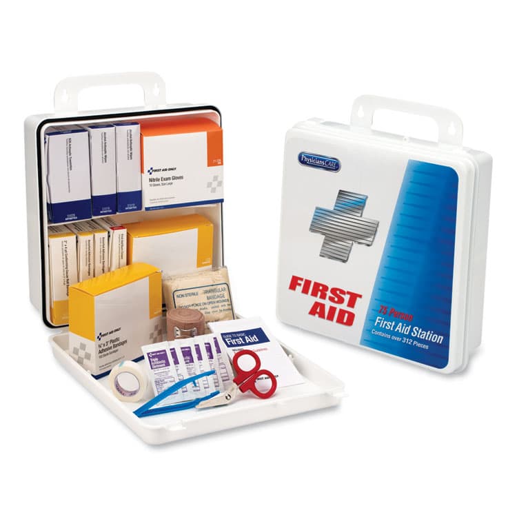 ACME UNITED CORPORATION Office First Aid Kit, for Up to 75 people, 312 Pieces, Plastic Case (FAO60003)