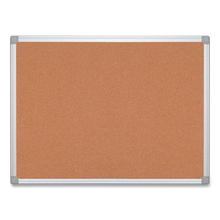 BI-SILQUE VISUAL COMMUNICATION PRODUCTS Earth Cork Board, 36" x 24", Tan Surface, Satin Aluminum Frame (BVCCA031790)